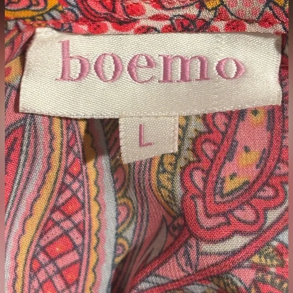Boemo Pink Paisley Boho Maxi Dress | Size L 🌸🌸🌸 Beautiful! - Picture 5 of 10